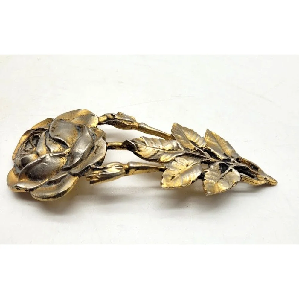 Vintage 80s Jose Cotel Paris France Brass Designer Fashion Belt Buckle RARE HTF